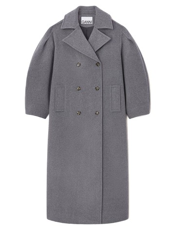 ganni wool trench
