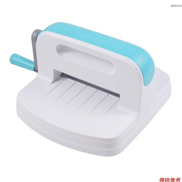 DIY手搖壓花機套裝 DIY壓花切割賀卡手賬製作工具 帶5個底板  白色+藍色