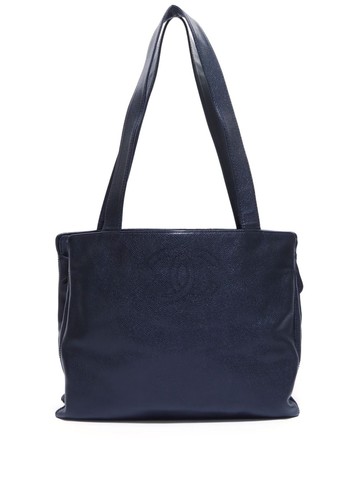 CHANEL Pre-Owned - 2000-2002 CC-stitch long top-handles tote bag - women - CALFSKIN - One Size - Black