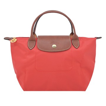 LONGCHAMP LE PLIAGE系列短把再生尼龍摺疊水餃包(小/番茄紅)