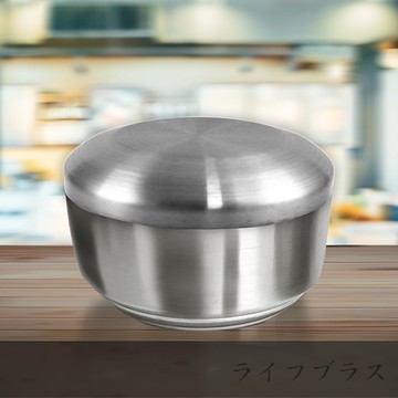 韓式304不鏽鋼雙層碗組-10.5cm-不鏽鋼色 (附蓋)