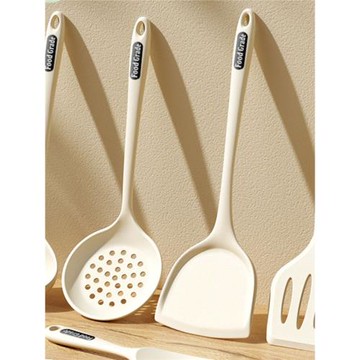 日本MUJIE硅膠鍋鏟不粘鍋專用炒菜鏟子耐高溫湯勺漏勺廚具套裝