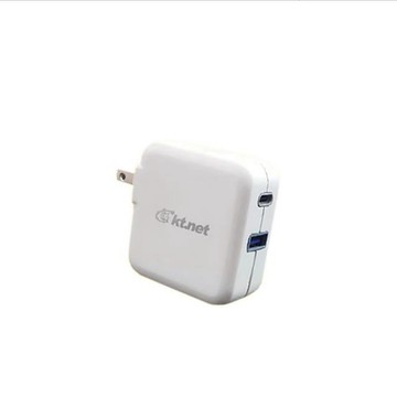 KTNET 【南紡購物中心】  UP6 PD旅行兩用充電器 TYPEC+QC3.0 45W-白