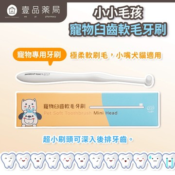 【小小毛孩】寵物臼齒軟毛牙刷 1入 PBT超柔軟刷毛 迷你刷頭 深入後排 潔牙無死角 新手推薦 犬貓適用【壹品藥局】