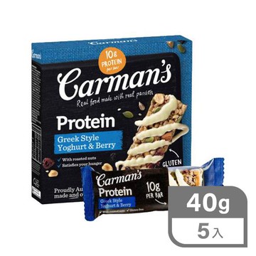 Carman’s蛋白質棒40g*5入-莓果希臘優格