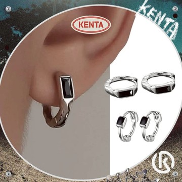 🌾健太選物🌾黑方塊熠感耳環 男生耳環 耳釘 耳圈 造型耳環 送禮 情侶耳環 中性飾品 圈圈耳環