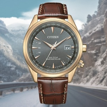 CITIZEN 星辰 GENTS 光動能 電波對時 萬年曆 皮錶帶 男錶 CB0273-11H 送禮 禮物 推薦