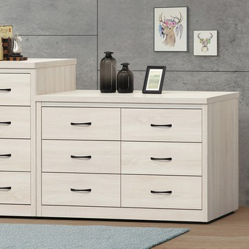 【顛覆設計】聖艾諾4尺白原切色六斗櫃