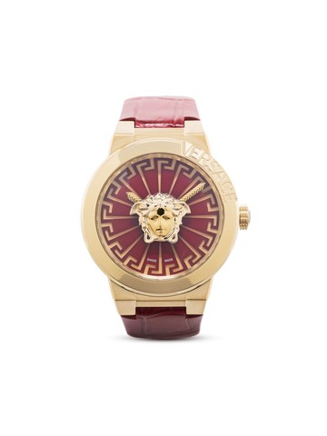 Versace - Medusa Infinite 37mm - women - stainless steel/glass/Calf Leather/Sapphire Crystal - One Size - Red
