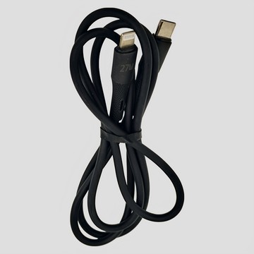 TOTU 拓途 Type-C-Lightning 液態矽膠傳輸快充線 27W 快速充電 食品級材質  1m  黑色  1條