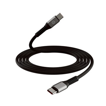 【HP 惠普】HP DHC-TC112G Type-C充電線 防斷編織快充線-灰黑色(1m)