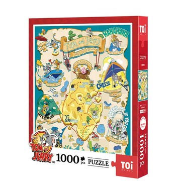 TOi圖益 寶藏地圖 湯姆貓與傑利鼠拼圖1000片探險風童年收藏掛畫
