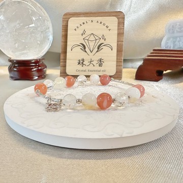 日曜祈願 白水晶・黃水晶・南紅瑪瑙・純銀手鍊 獅子座星座設計