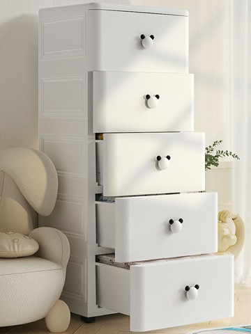加厚抽屜式收納櫃子多層夾縫儲物箱臥室客廳床頭置物家用五斗櫃櫥 幸福驛站