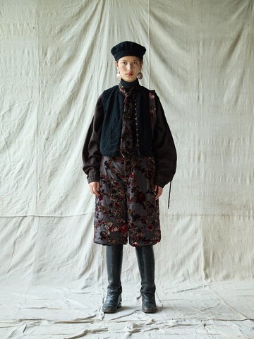 復古文青 / 羊毛混紡毛背心 / 條紋馬夾