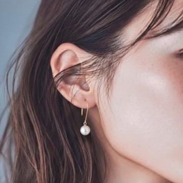 Akoya海水珍珠耳環 18K金 日本珍珠