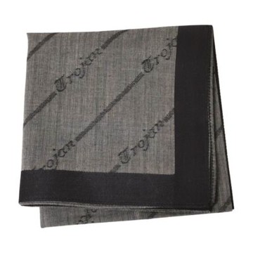 Trojan 日本製100%棉經典字樣圖騰風格手帕(灰色系/46CM)