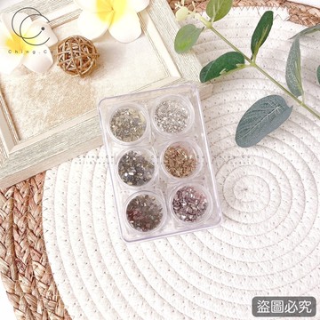 [Ching co store]飾品820 一盒6入 碎片飾品 不規則碎片飾品 銀色碎片 美甲飾品