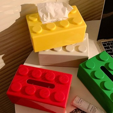 【momo home】積木紙巾盒 創意紙巾盒 面紙盒 紙巾盒 吸頂面紙盒 面紙盒壁掛 浴室面紙盒 車用面紙盒 桌面紙巾盒