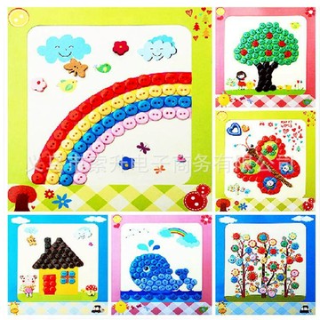 東利企業社 DIY 鈕扣畫 兒童貼畫 手工製作 精美鈕扣畫 材料包 創意 釦子畫 益智 粘貼 貼畫 學習教具