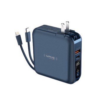 G-FIVE 無線充多功能行動電源10000mAh(藍色) [大買家]