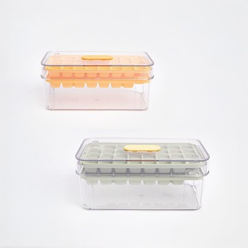 樂趣按壓2層製冰盒 (綠黃混色) 隨機出貨