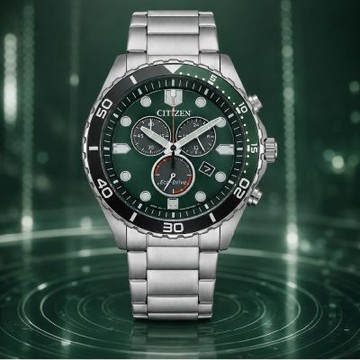 CITIZEN 星辰 光動能 三眼計時光動能腕錶 AT2561-81X 禮物