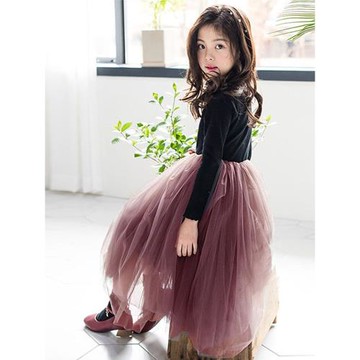 冬季女童加絨連衣裙網紗公主裙兒童加厚蓬蓬紗長裙中大童寶寶裙子