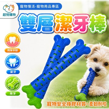 狗狗潔牙磨牙棒 雙層潔牙棒 狗磨牙玩具 磨牙 磨牙玩具 狗狗 造型磨牙棒 磨牙棒 TPR潔牙棒