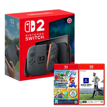 Nintendo Switch 2 主機 (台灣公司貨)+eFootball Kick-Off 亞中版+超級瑪利歐兄弟 驚奇+同遊鈴鈴公園 中文版
