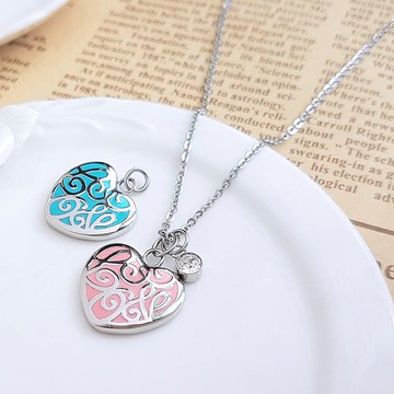 摯愛。心形白鋼墬飾墬鍊  不怕水不變色防過敏