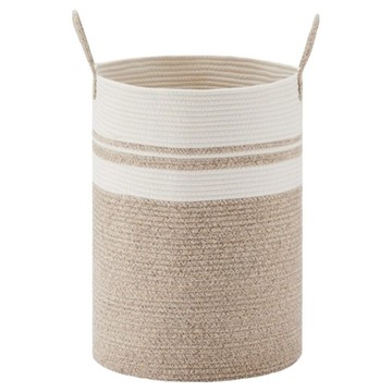 小麥購物 大容量加厚棉麻布髒衣籃 L218  50 x 38cm  卡其色