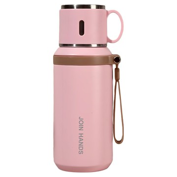 TLYS-J 316不銹鋼保溫杯/大容量茶水分離隨行杯/運動保冷杯保溫壺/帶杯蓋手提式保咖啡溫瓶  粉色  1個  600ml