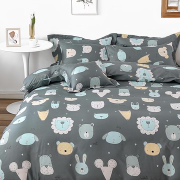 愛北鼻台灣製柔絲絨磨毛床包 舒適好眠  P884 動物  180 x 210cm