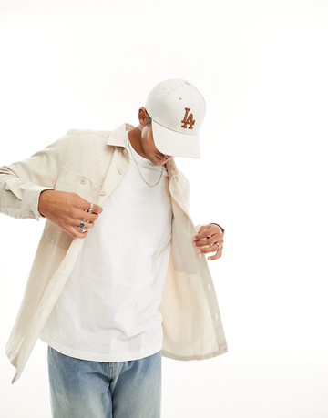 Soulstar cord overshirt in stone-Neutral