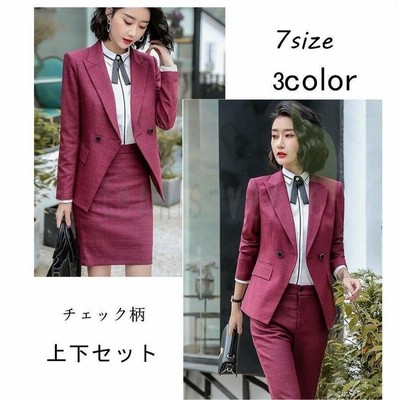 スーツレディース 2点 パンツスーツ チェック柄 代30代40代50代 オフィス ビジネス 通勤 大きいサイズ フォーマル 大人 通販 Lineポイント最大get Lineショッピング