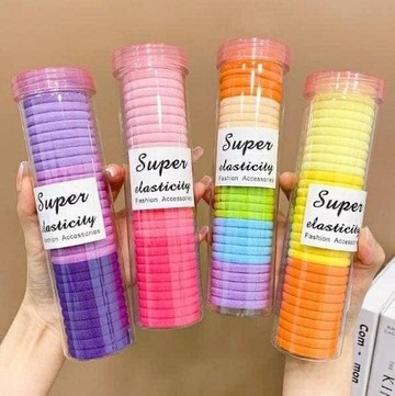 罐裝高彈力毛巾無縫髮圈