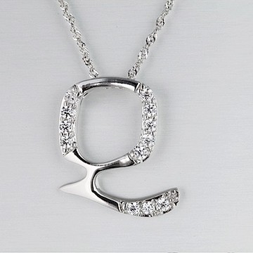 [米蘭精品] 925純銀項鍊-時尚簡約Q英文字母