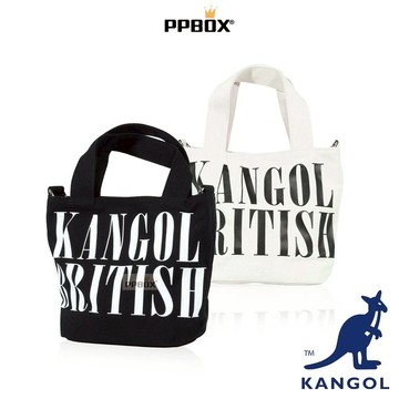 KANGOL 袋鼠 字母LOGO 帆布 水桶包【65551709】時尚 包包 兩用包 日韓穿搭
