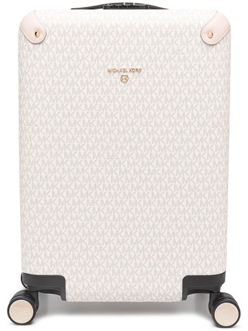 Michael Kors - monogram print suitcase - women - PVC - One Size - Neutrals