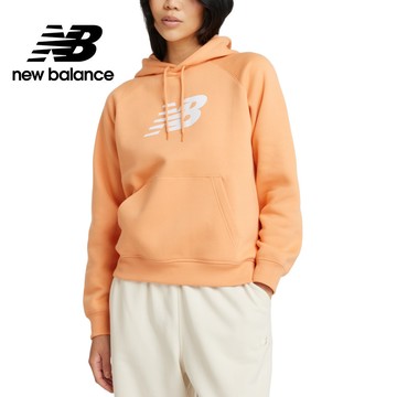 【New Balance】NB 刷毛連帽長袖上衣_女性_橘色_WT43524CP