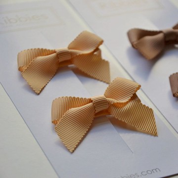 英國Ribbies 經典蝴蝶結2入組-米黃
