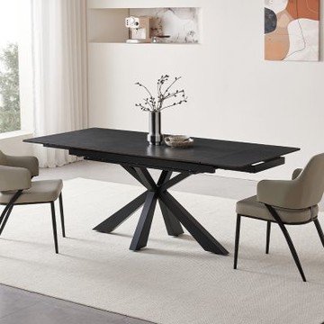 MUNA家居  J8013型6.6尺岩板拉合餐桌/不含椅   200X90X78cm