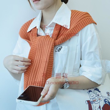 韓版針織小披肩女外搭保暖加厚短款小搭肩圍巾女【不二雜貨】