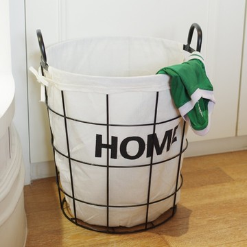 復古鐵藝臟衣籃鐵線收納筐鐵籃子zakka玩具收納箱工業風loft