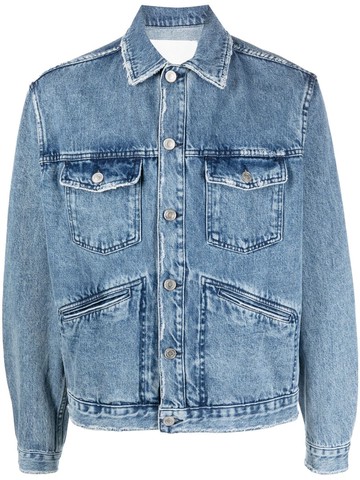 MARANT - Jango logo denim jacket - men - Cotton/Cotton/Polyester - XL - Blue