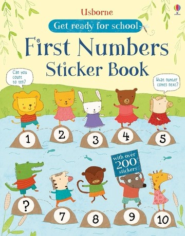 《出清》Usborne Get Ready for School First Numbers Sticker Book 貼紙書【南風百貨】