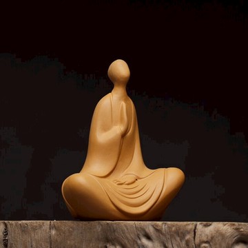 段泥虔誠者宜興紫砂無相佛鎮宅僧可養實心茶道擺件小擺設茶寵茶玩