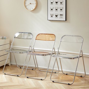公司貨 最低價 免運  透明亞克力折疊椅服裝店拍照椅子化妝凳餐廳餐椅水晶靠背簡約凳子