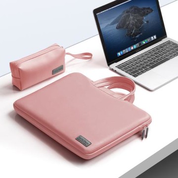 商務手提電腦包單肩包大容量皮革公文包防水筆記本電腦包禮品logo